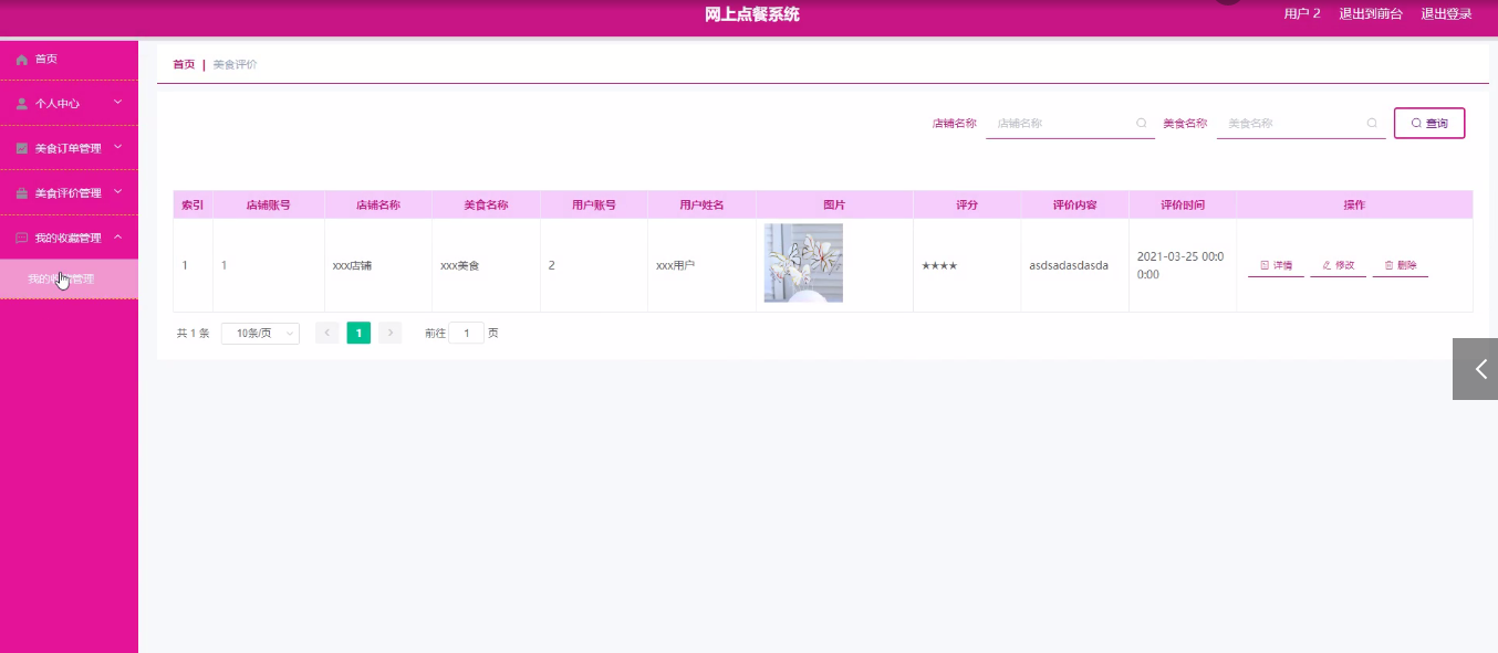 springboot网上点餐系统